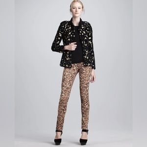 • Alice + Olivia • Sunned Jaguar Print Skinny Jeans • SZ 6 • Retail $242